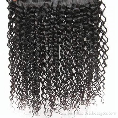 4*4 Hair Extension Closure Brazilian 100% Weave Kinky Curly Wave, Natural Hair Color Kinky Curly Lace Closure